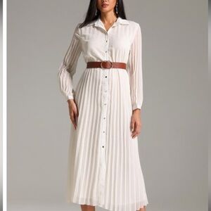 Zara - White Pleated Dress